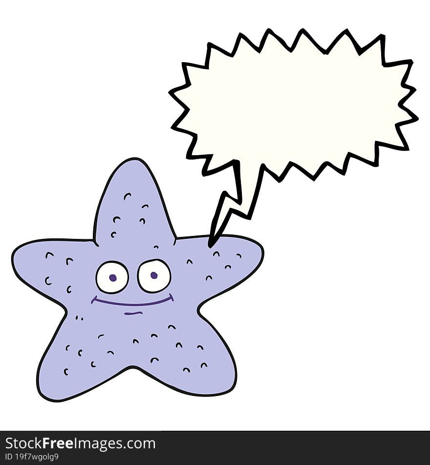 speech bubble cartoon starfish