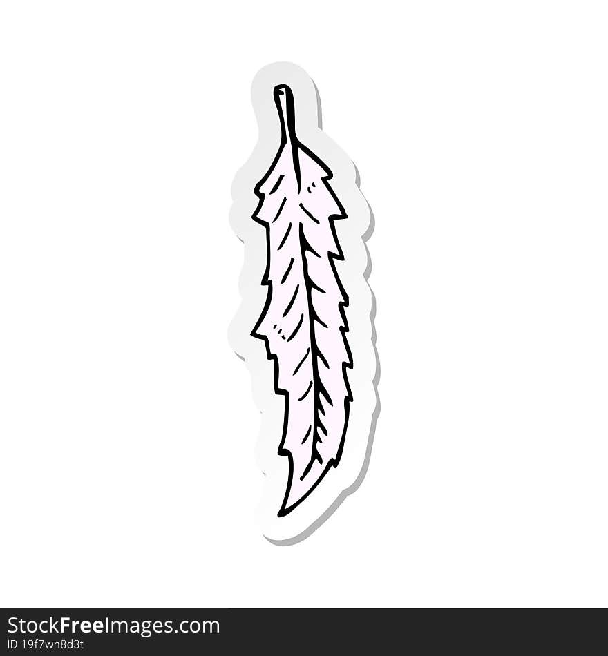 Sticker Of A Cartoon Feather