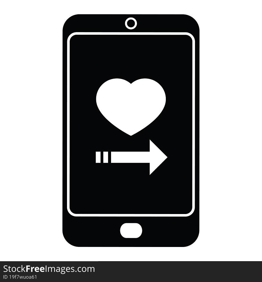 dating app on cell phone graphic icon