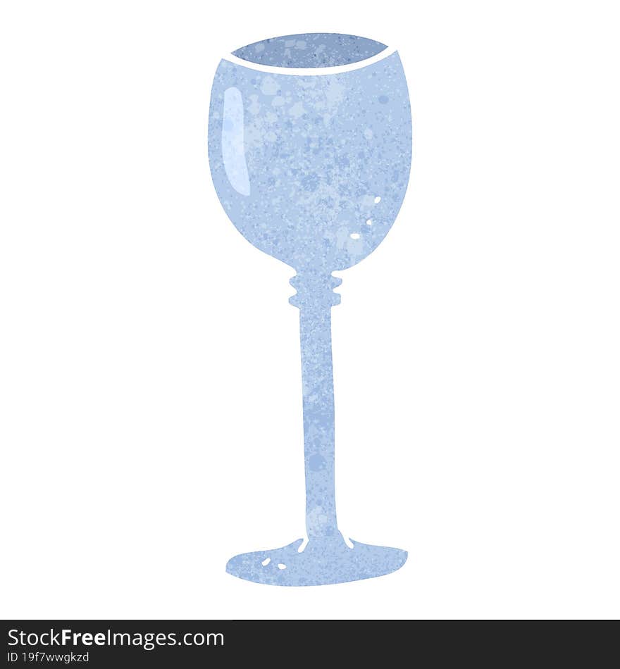 retro cartoon wine glass