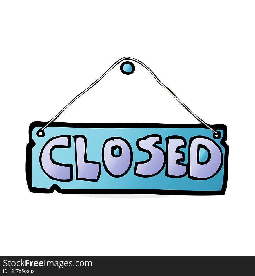 cartoon closed shop sign