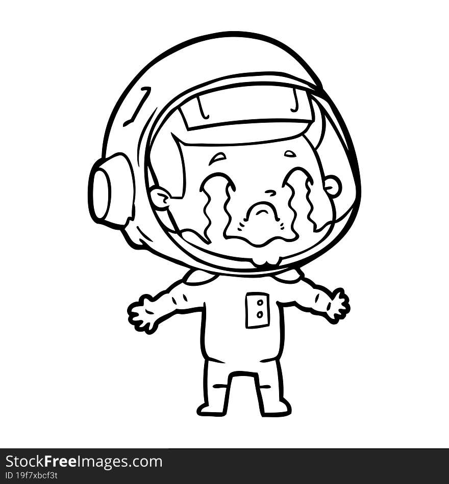 cartoon crying astronaut. cartoon crying astronaut