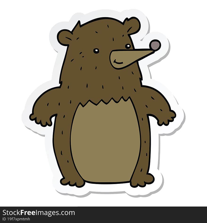 sticker of a cartoon bear