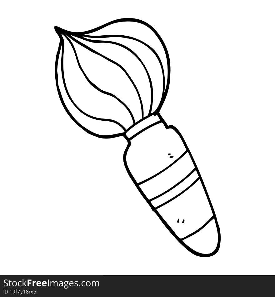 line drawing cartoon of a large paint brush