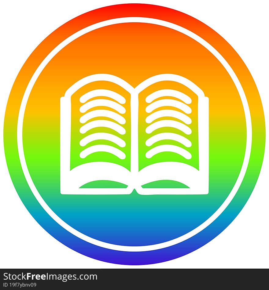 Open Book Circular In Rainbow Spectrum