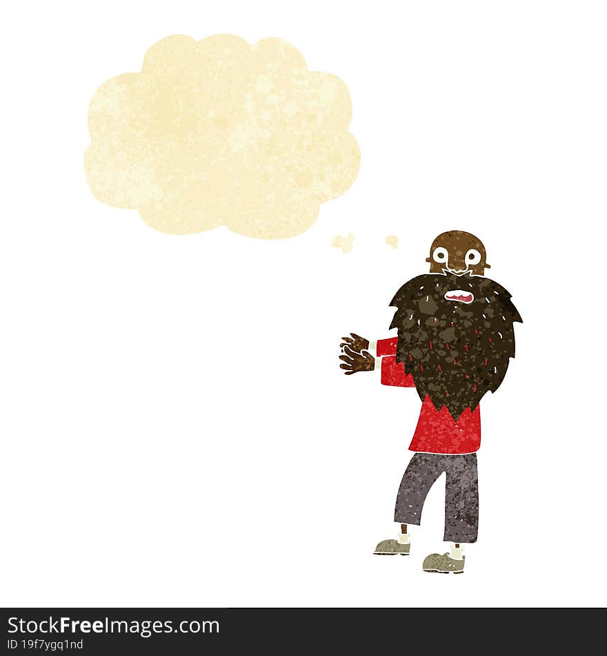 Cartoon Bearded Old Man With Thought Bubble