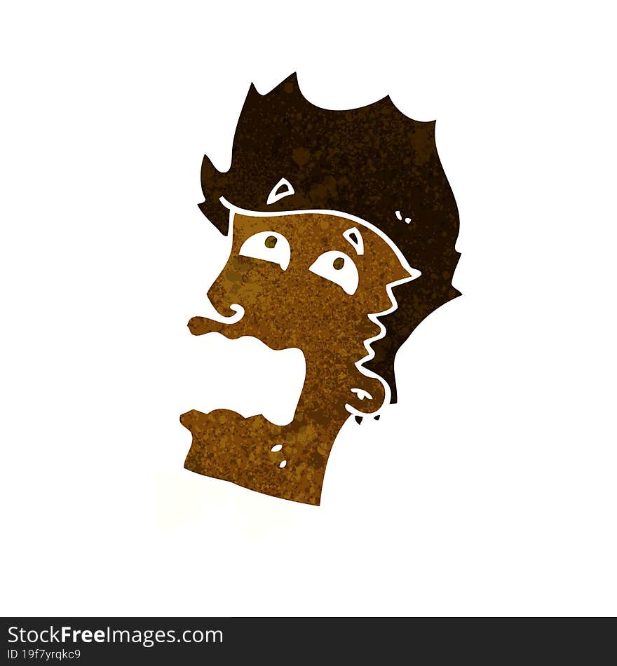 cartoon frightened man