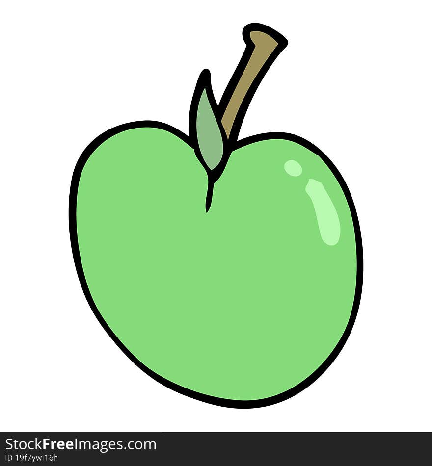 Cartoon Doodle Apple