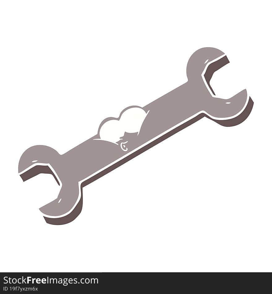 Flat Color Style Cartoon Spanner