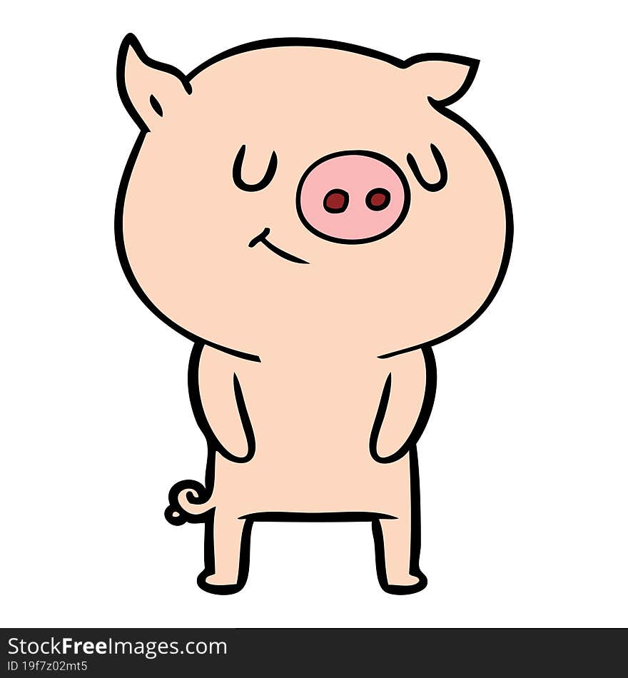 happy cartoon pig. happy cartoon pig