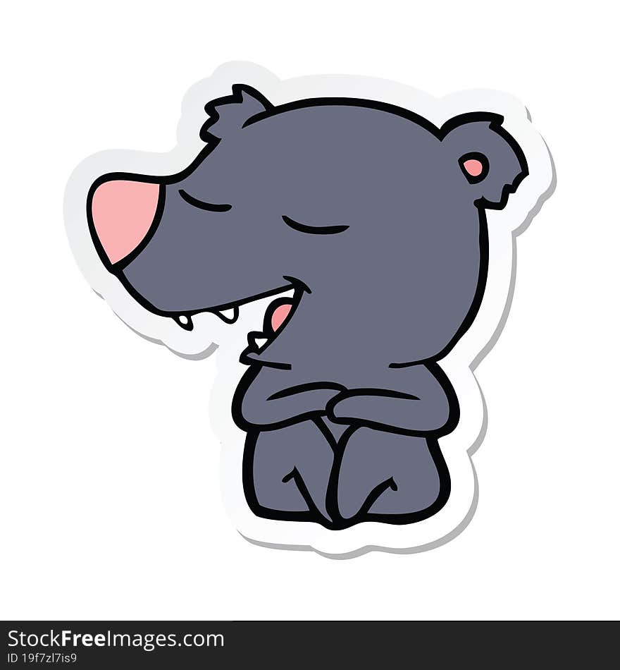 sticker of a cartoon bear