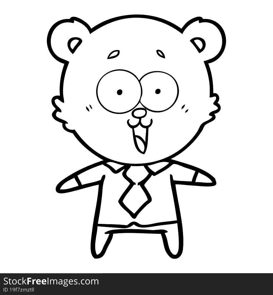 laughing teddy  bear cartoon in shirt and tie. laughing teddy  bear cartoon in shirt and tie