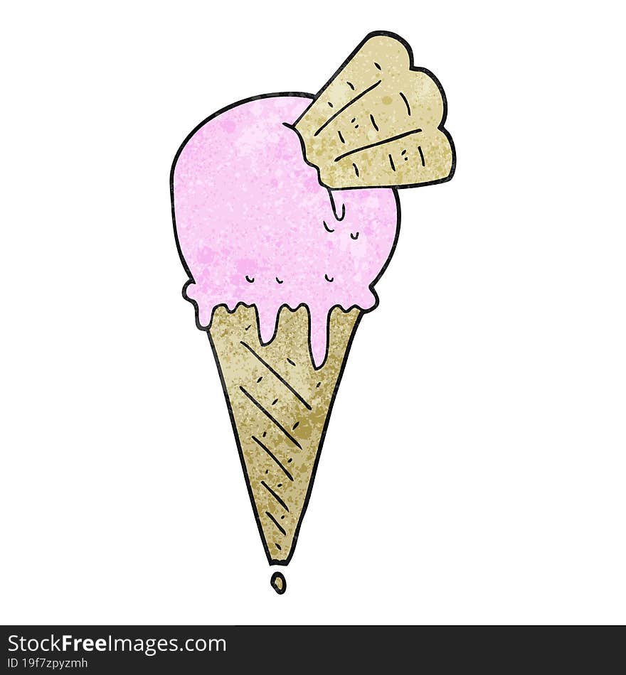 textured cartoon ice cream cone