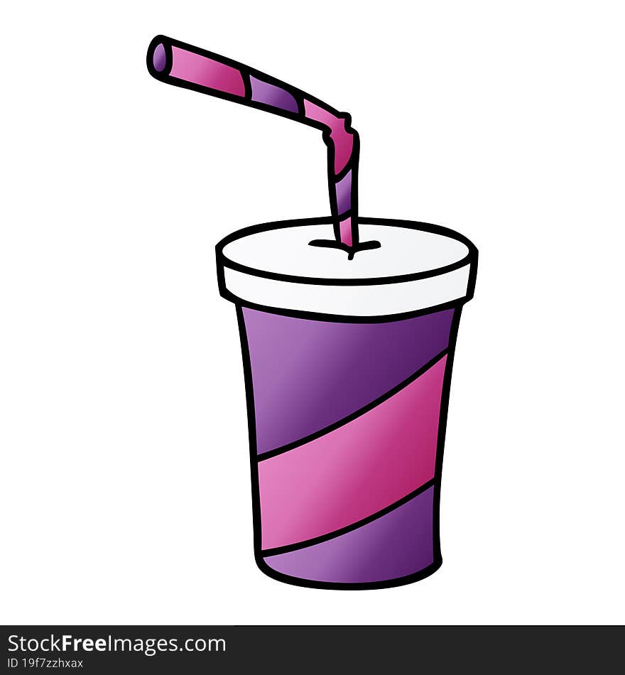 gradient cartoon doodle of fastfood drink