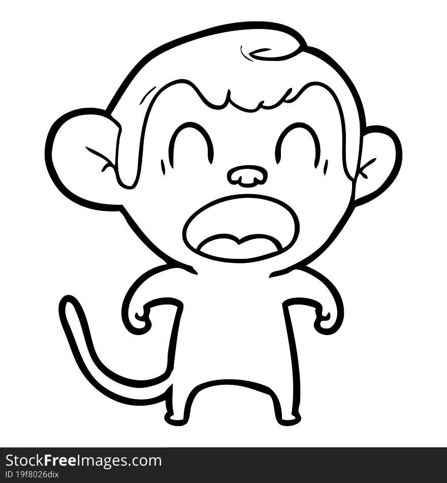 shouting cartoon monkey. shouting cartoon monkey