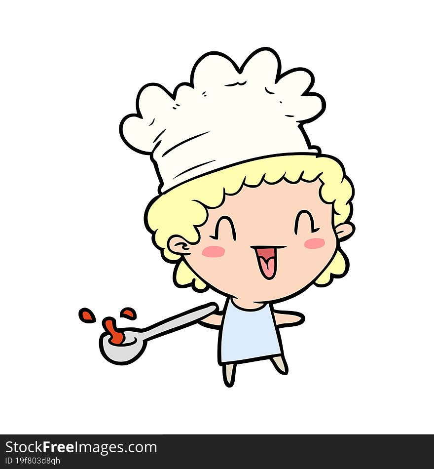 cute cartoon happy chef. cute cartoon happy chef