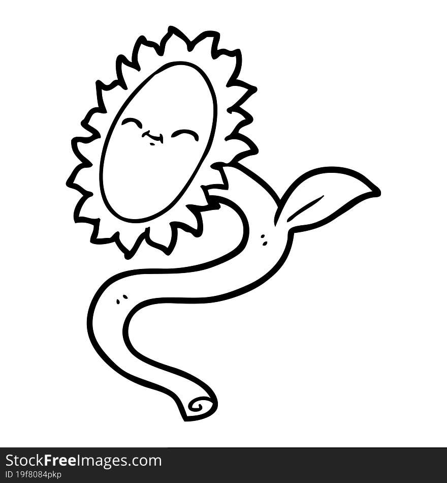 cartoon sunflower. cartoon sunflower