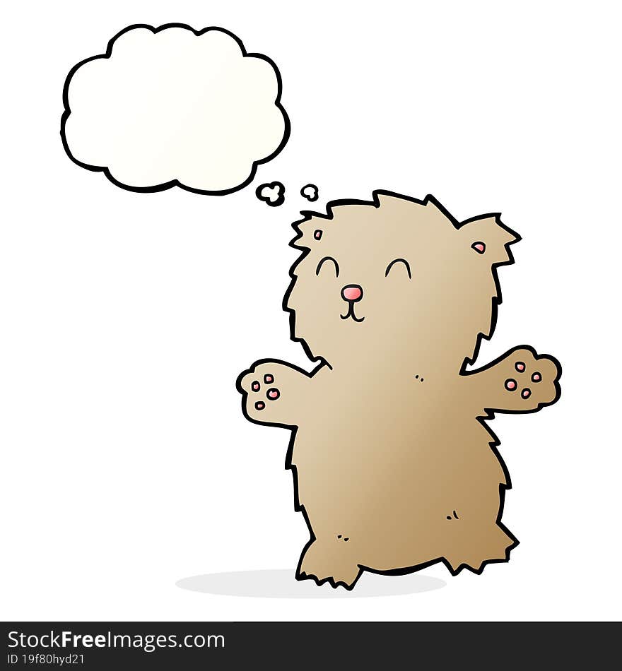 Cartoon Teddy Bear With Thought Bubble