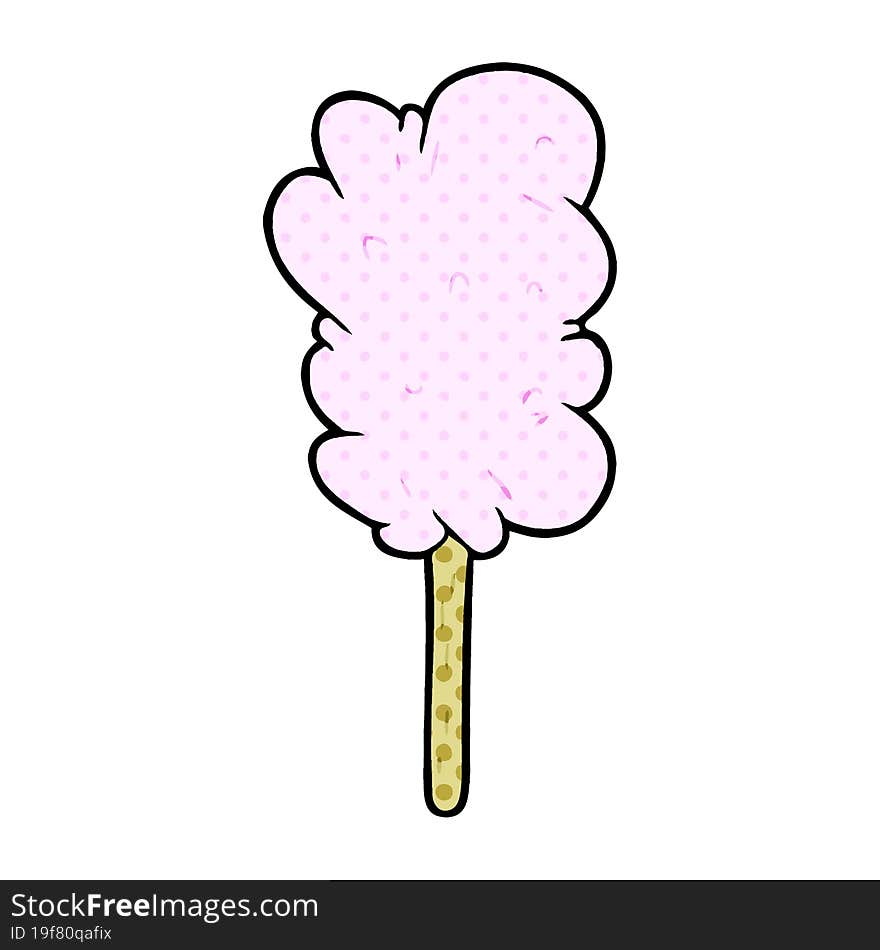 cartoon candy floss on stick. cartoon candy floss on stick