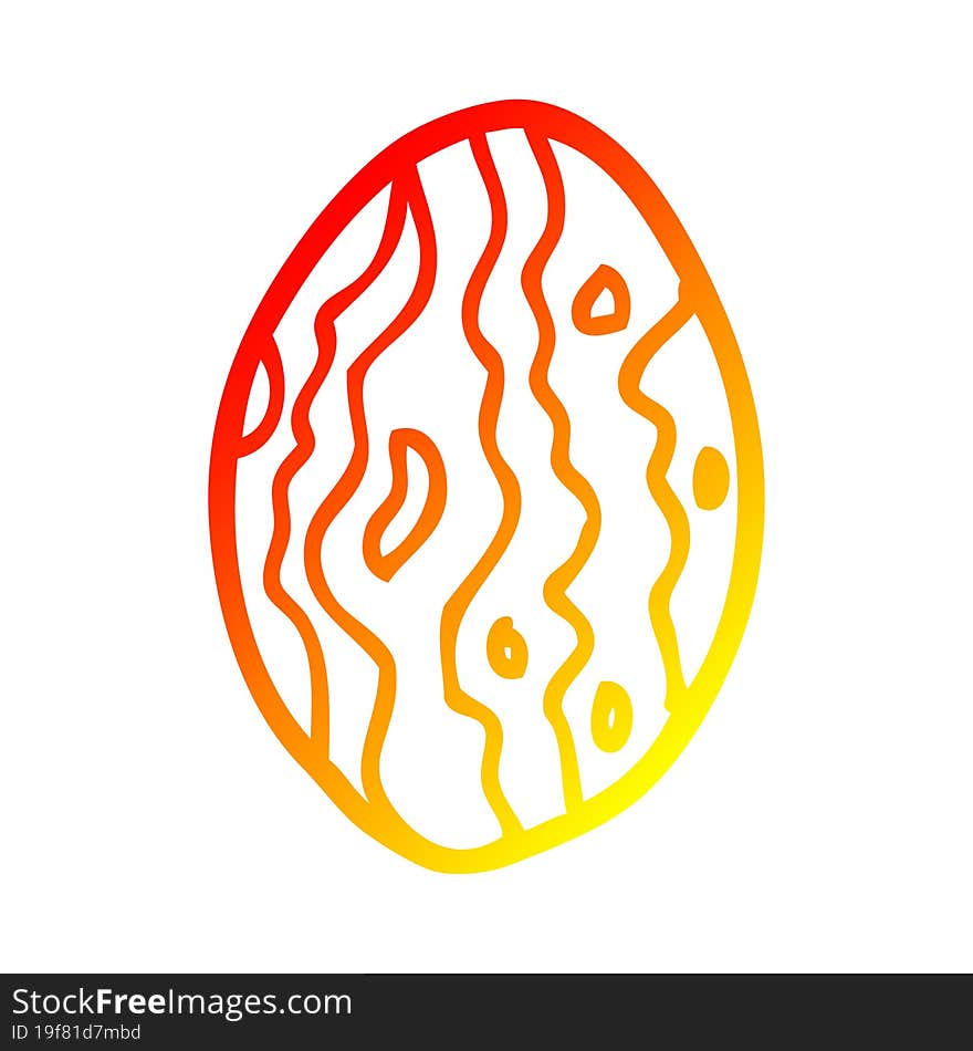 warm gradient line drawing of a cartoon almond nut