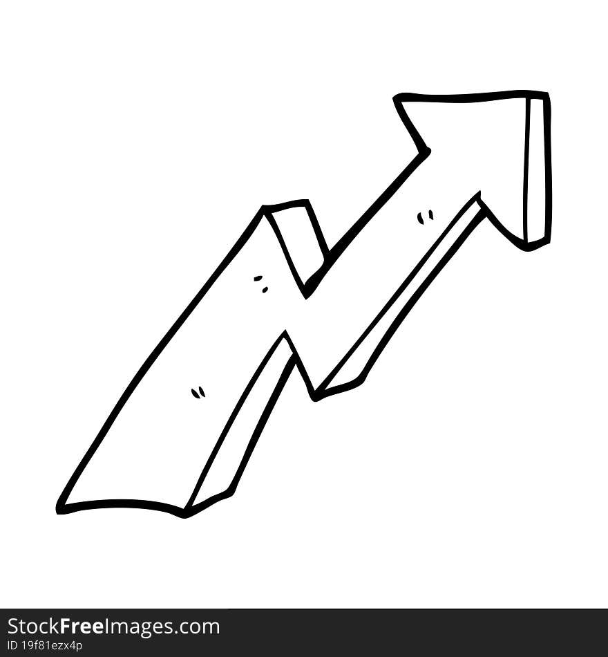 line drawing cartoon business growth arrow