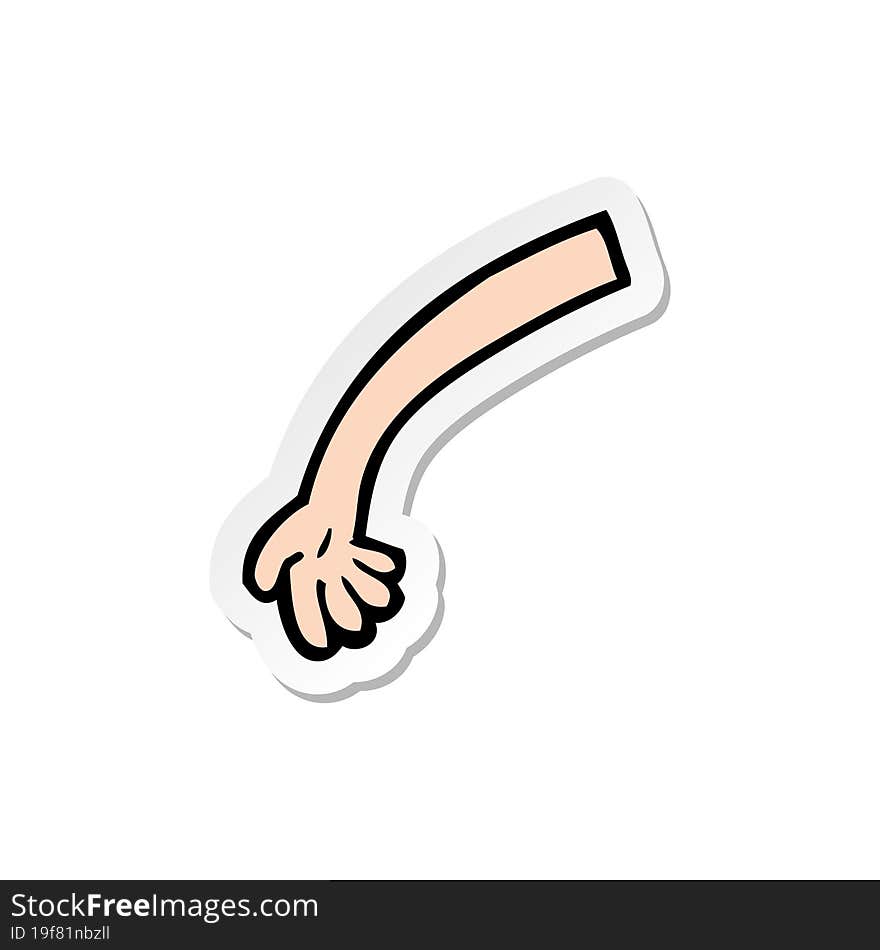 Sticker Of A Cartoon Arm