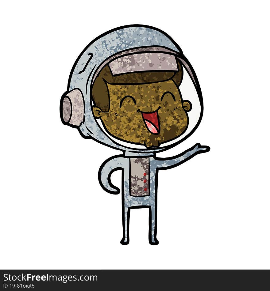 happy cartoon astronaut. happy cartoon astronaut