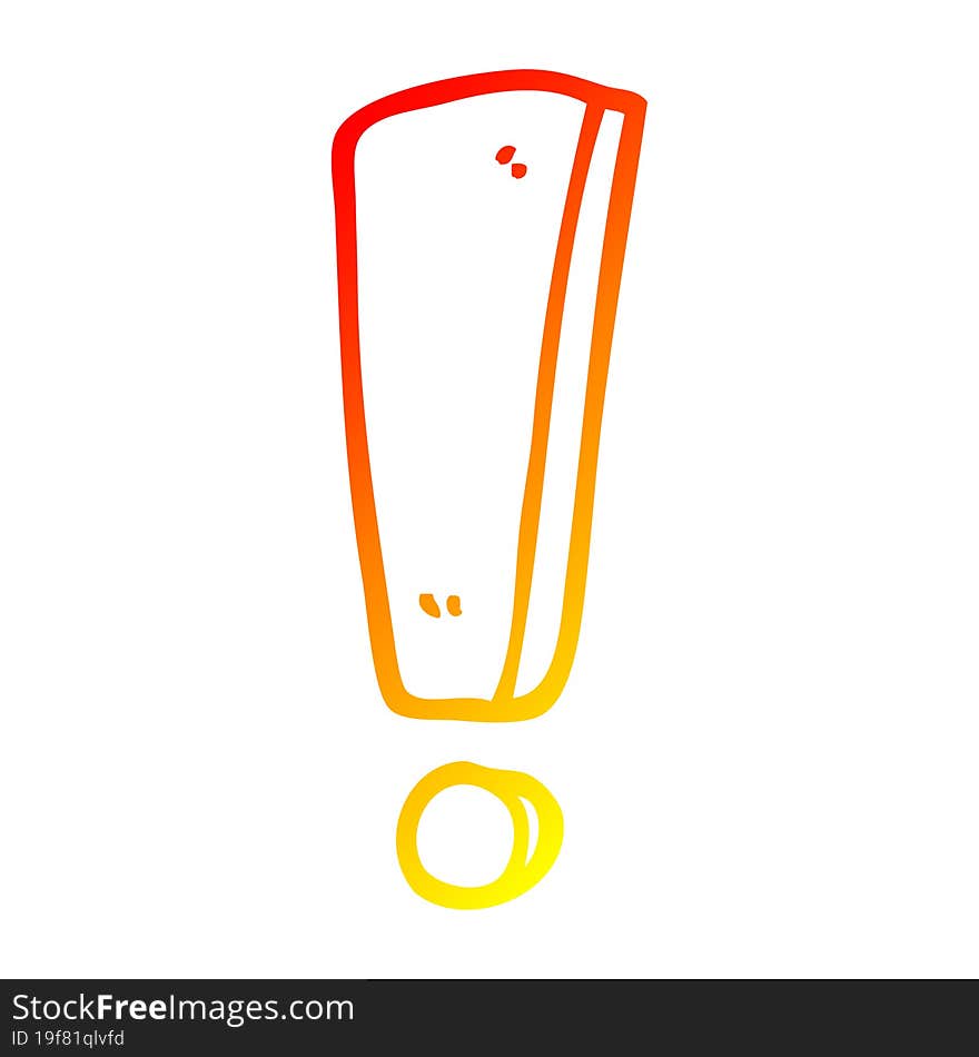 warm gradient line drawing cartoon exclamation mark