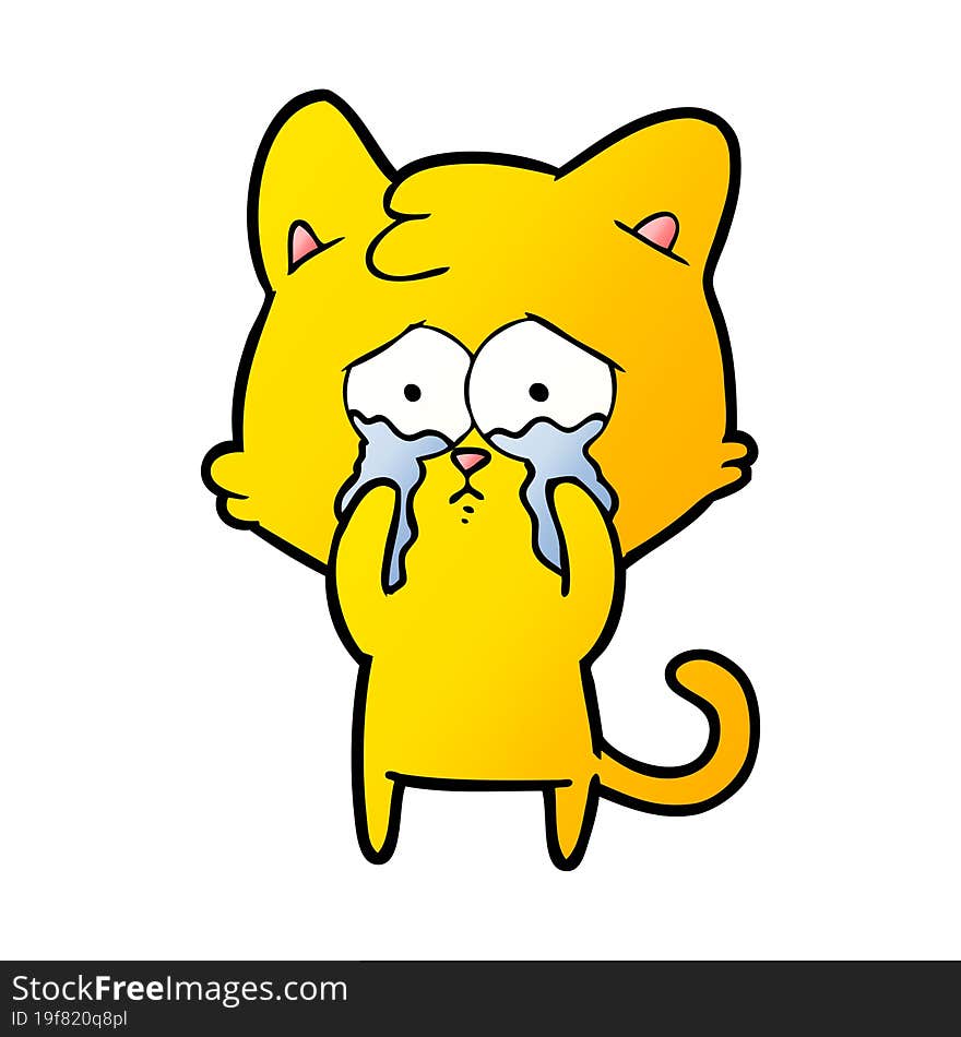 cartoon crying cat. cartoon crying cat