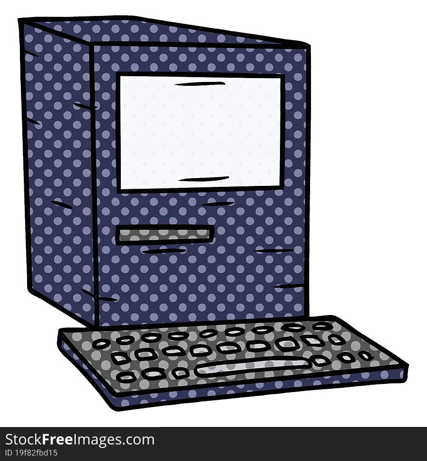 cartoon doodle of a computer and keyboard