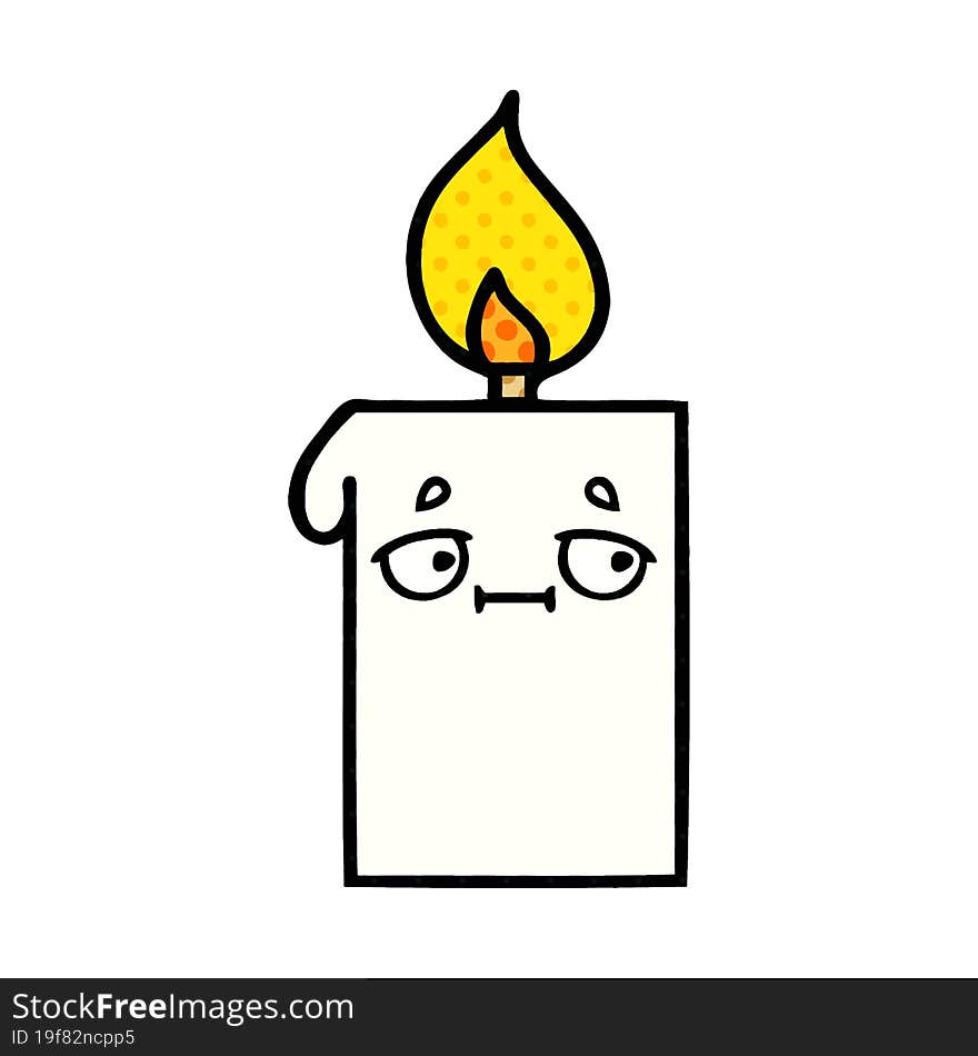 comic book style cartoon lit candle