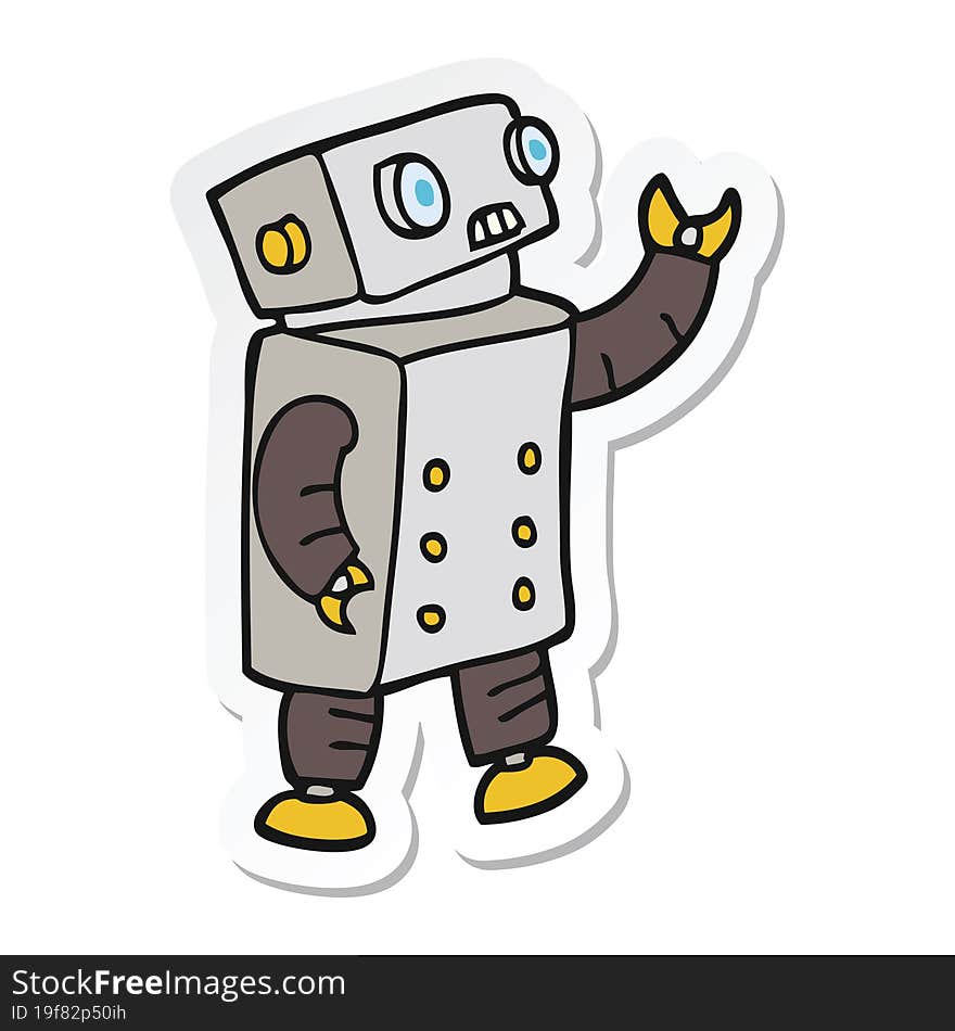 sticker of a cartoon robot