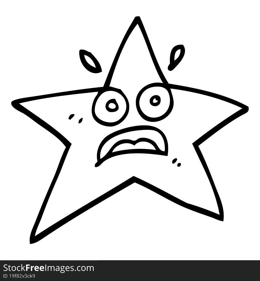 funny black and white cartoon star