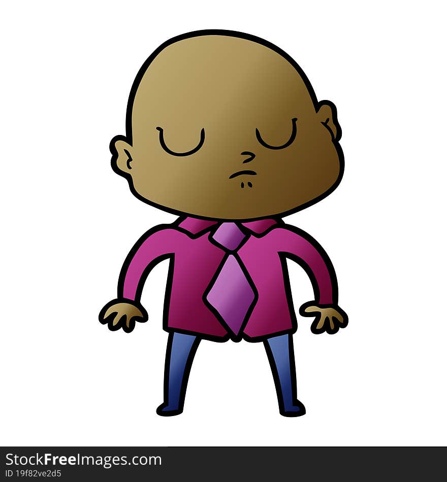 cartoon bald man. cartoon bald man