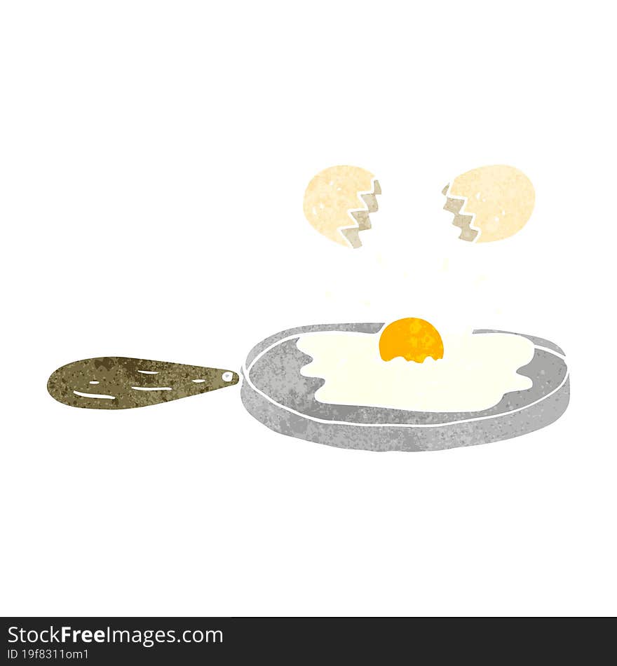 frying retro cartoon egg