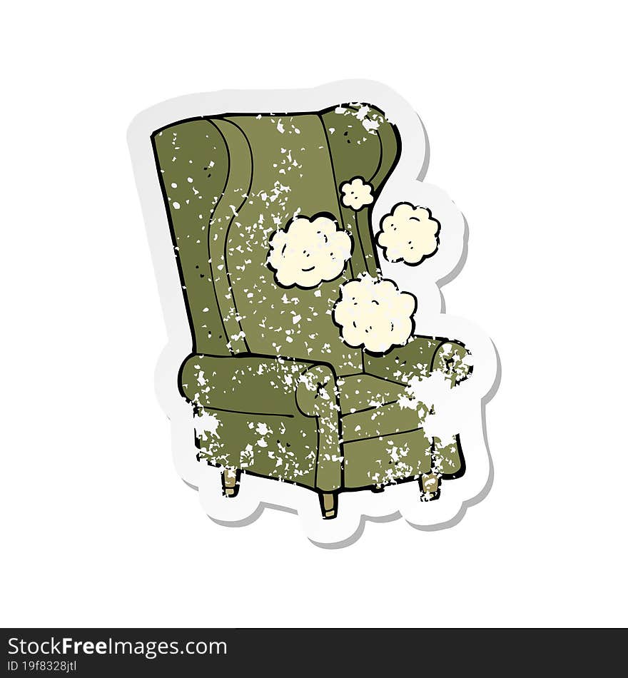 retro distressed sticker of a cartoon old chair