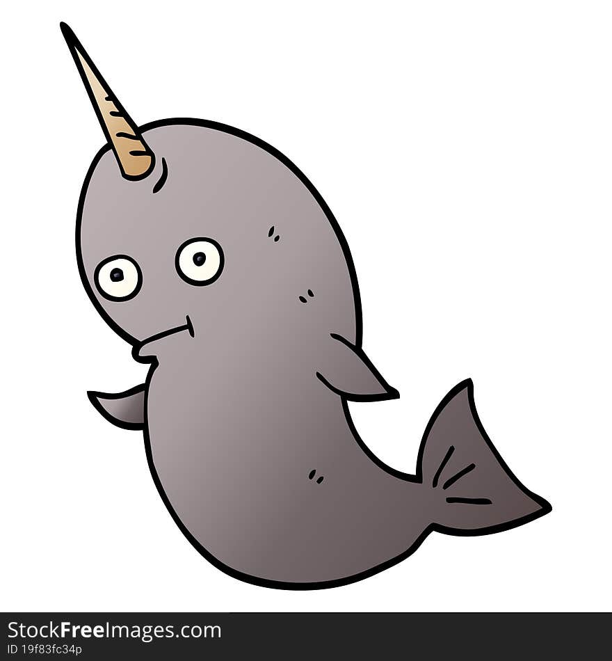 cartoon doodle narwhal