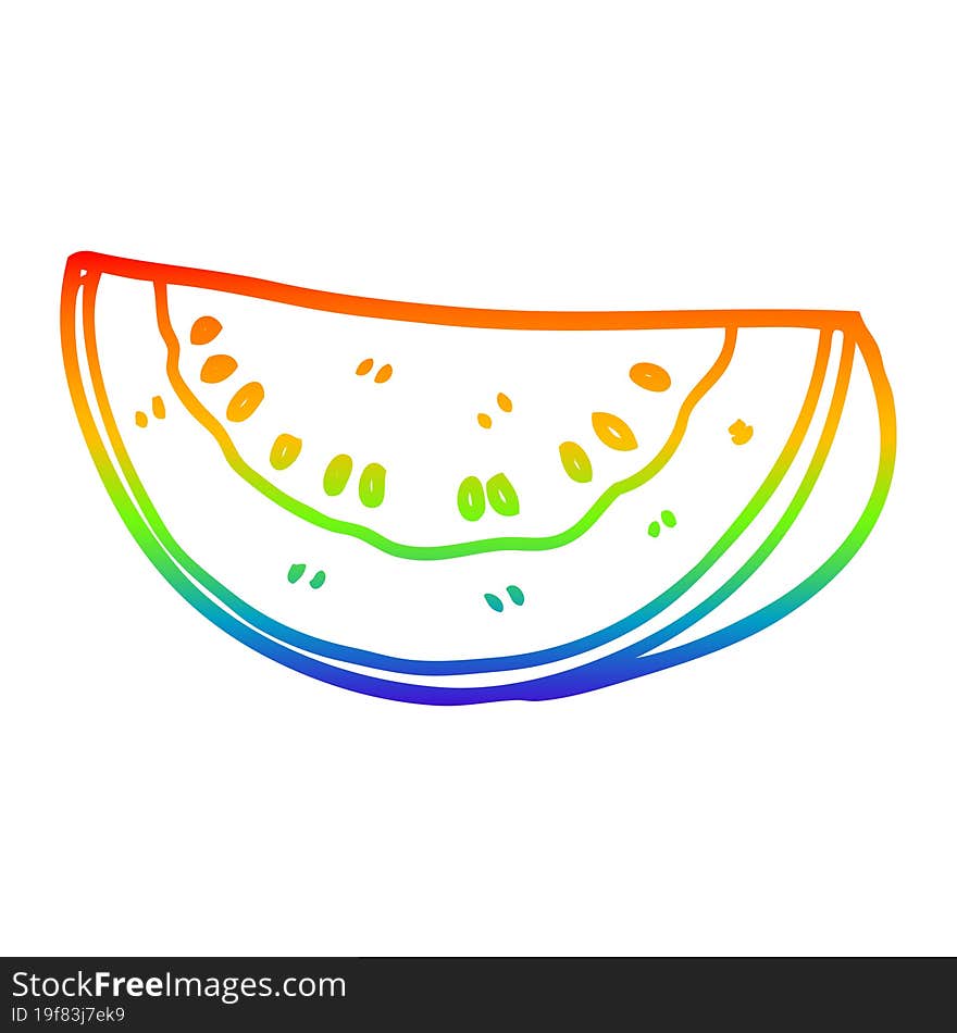 rainbow gradient line drawing cartoon watermelon