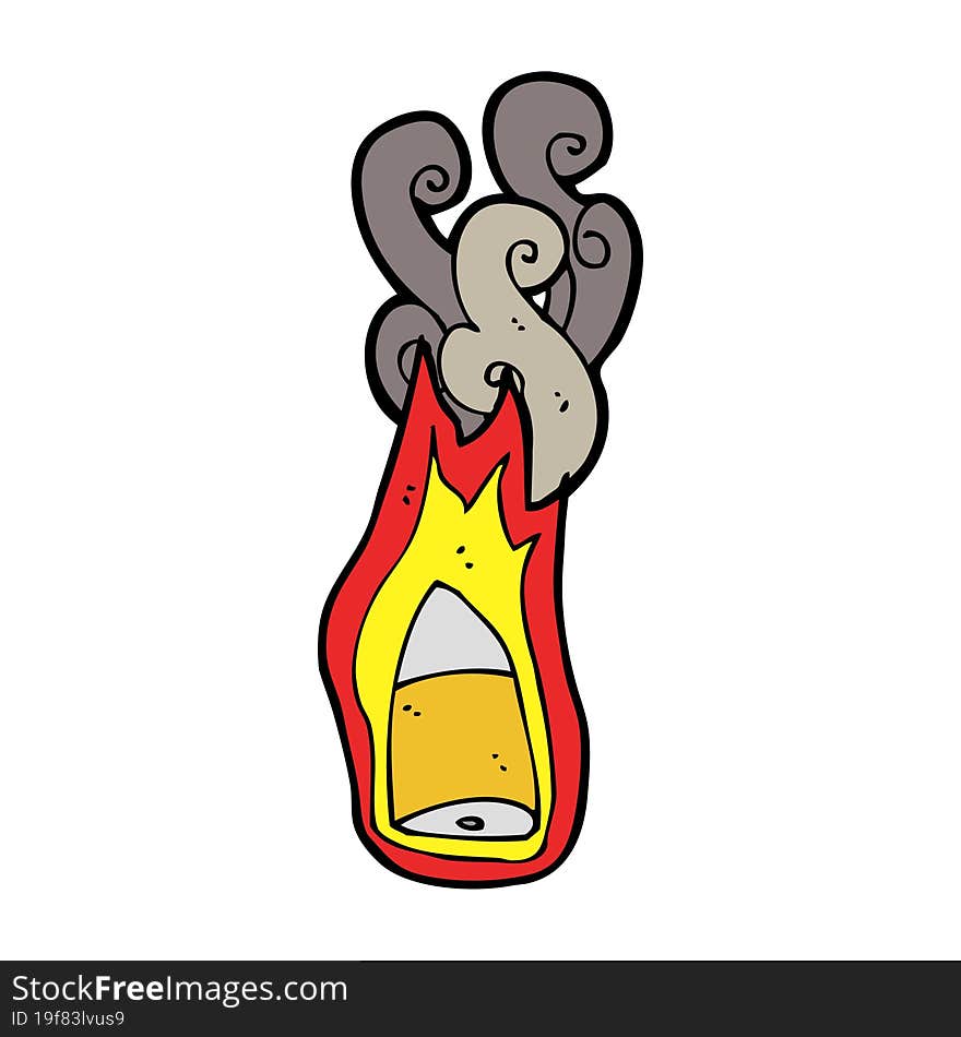 cartoon flaming bullet