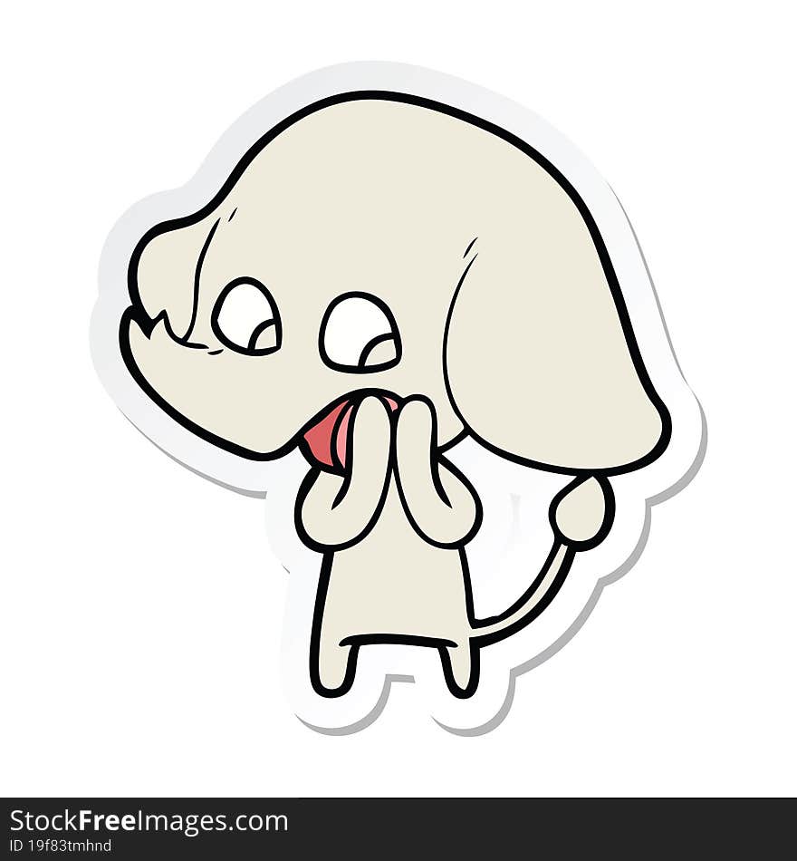 sticker of a cute cartoon elephant