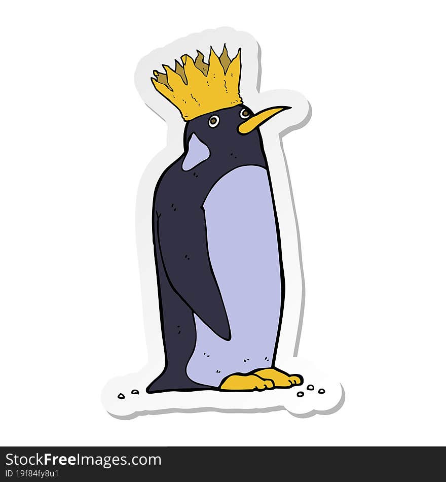 sticker of a cartoon emperor penguin