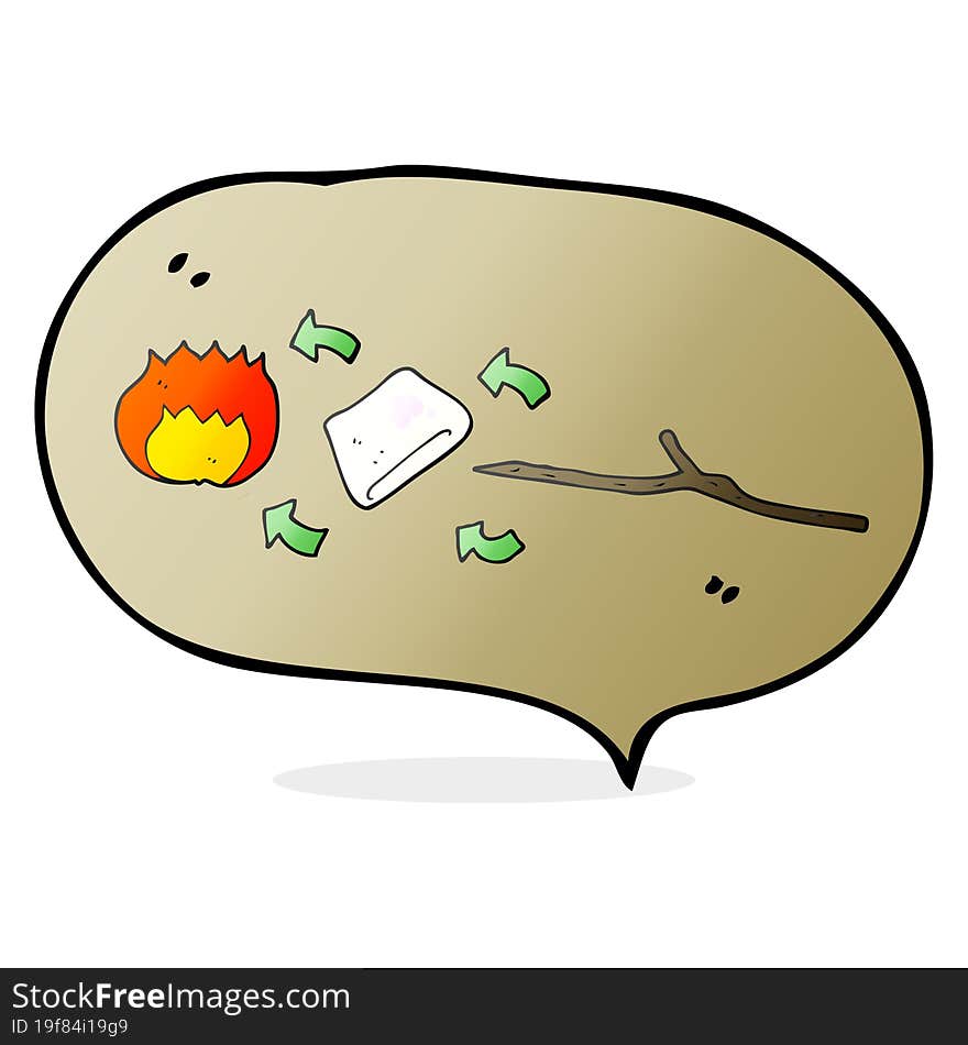 speech bubble cartoon toasted marshmallow