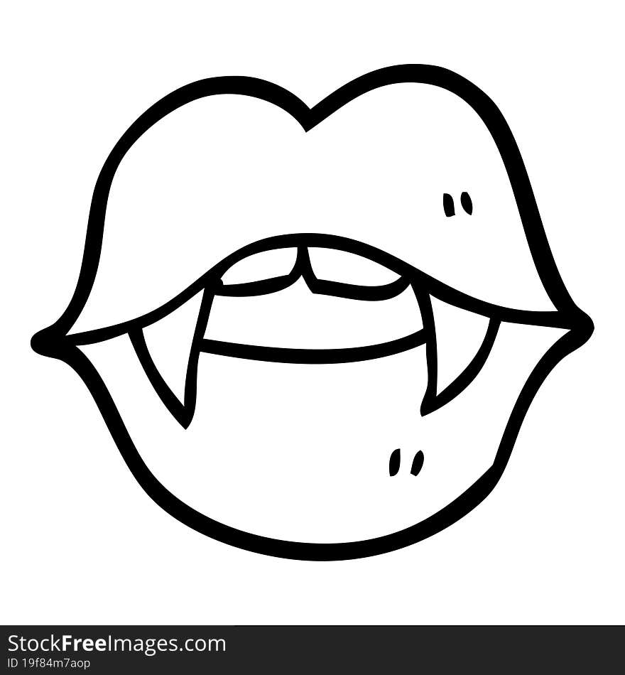 Black And White Cartoon Vampire Mouth