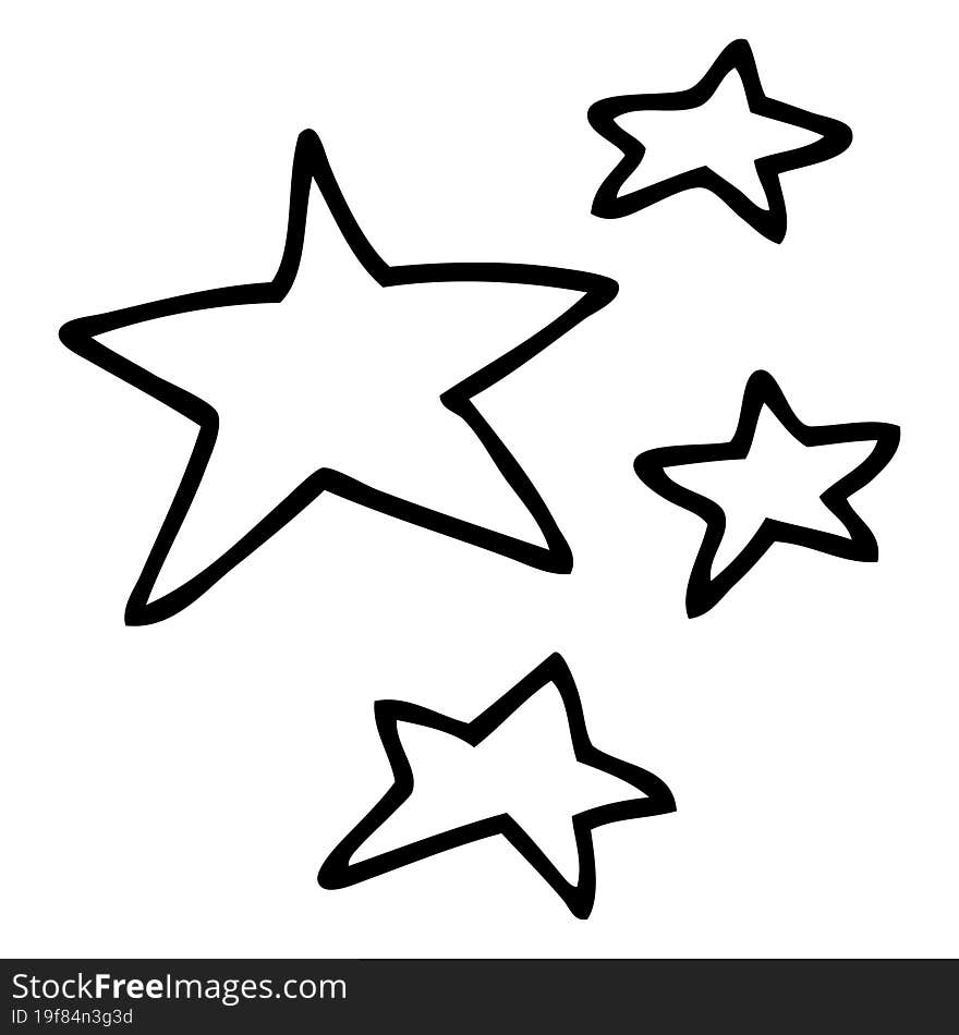 line drawing cartoon stars