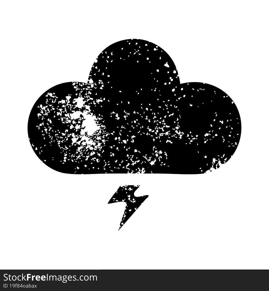 distressed symbol thunder cloud