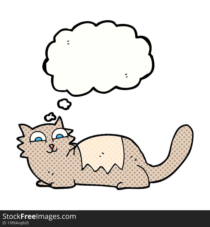 Thought Bubble Cartoon Cat