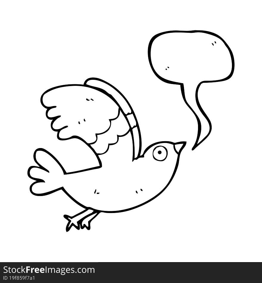 speech bubble cartoon bird