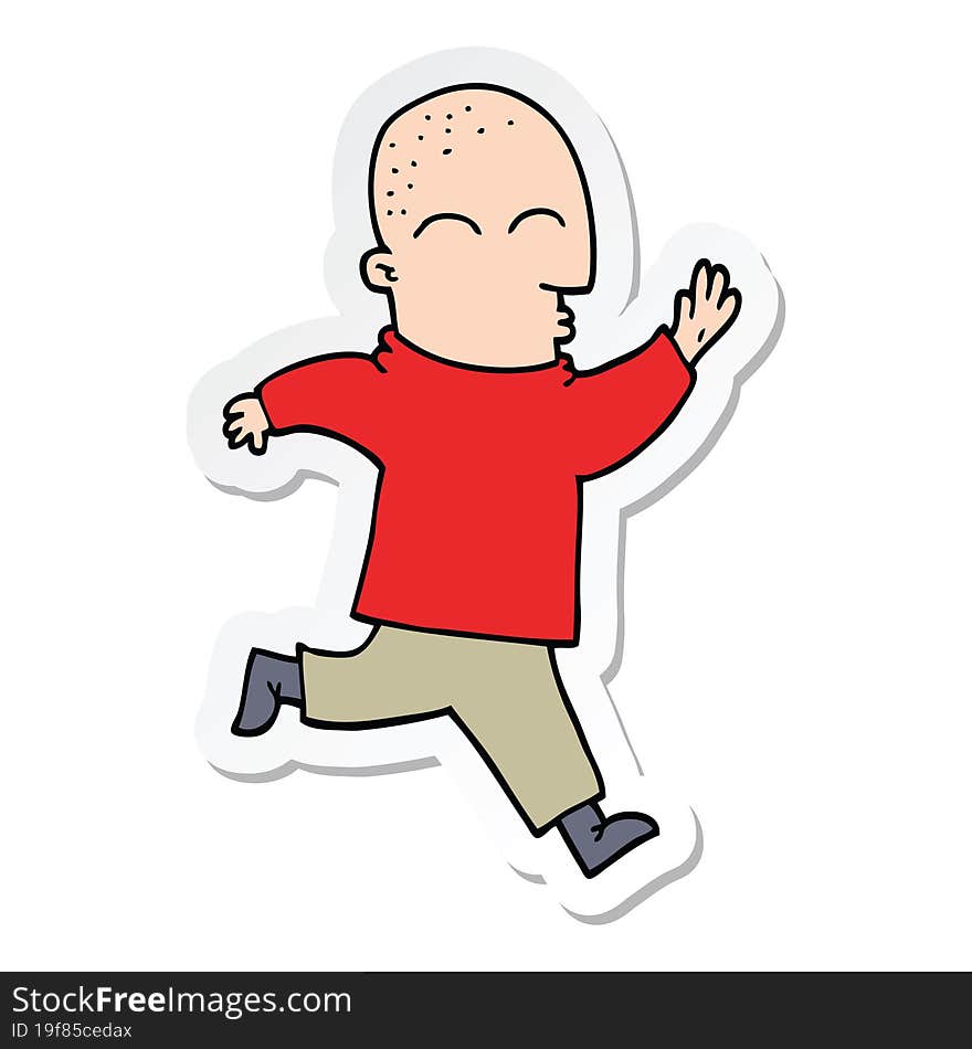 sticker of a cartoon man running