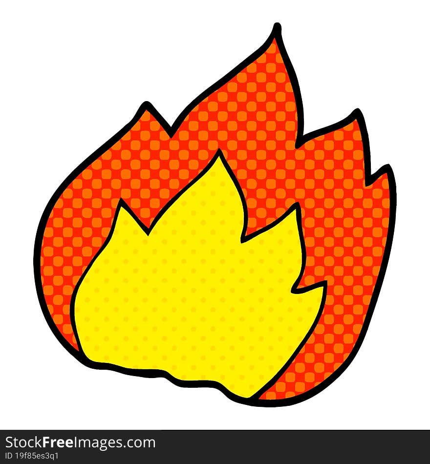 cartoon doodle fire