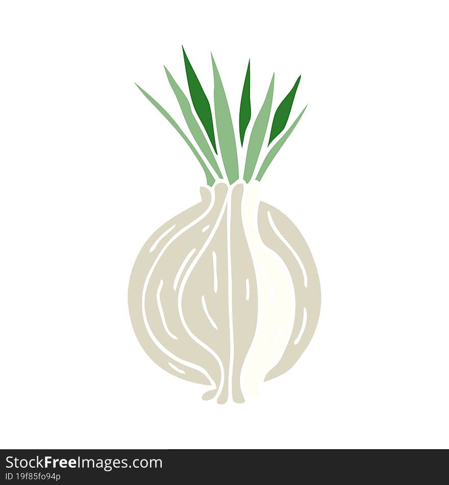 cartoon doodle sprouting onion